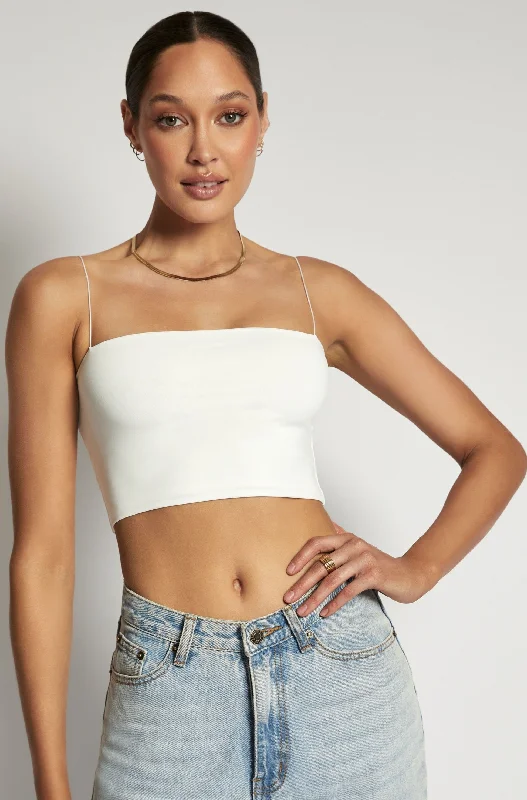 Yvonne Cami Crop Top - White Elegant Women's 
