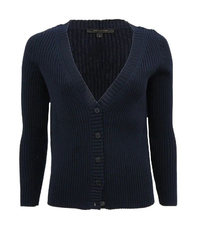 Navy V-Neck Cardigan performance
