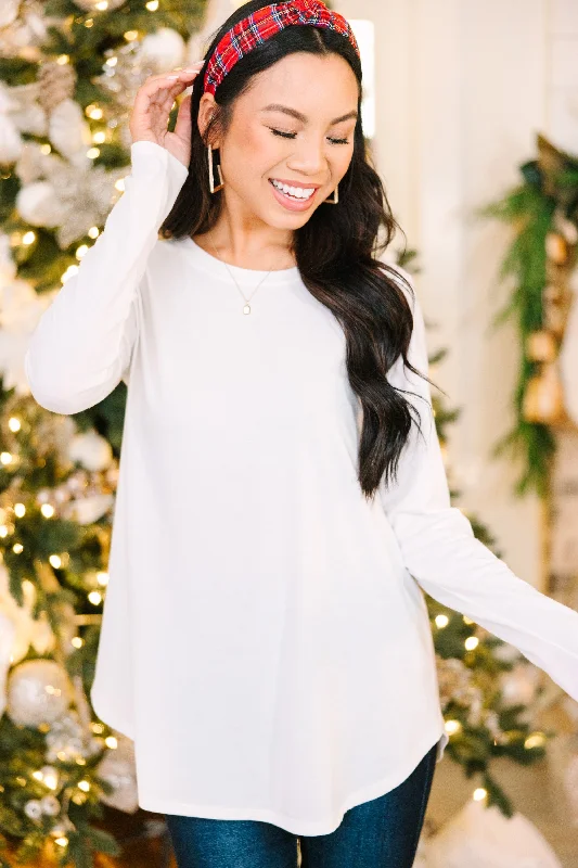 Won't Let You Down Ivory White Classic Top Luxurious Women's High -  end