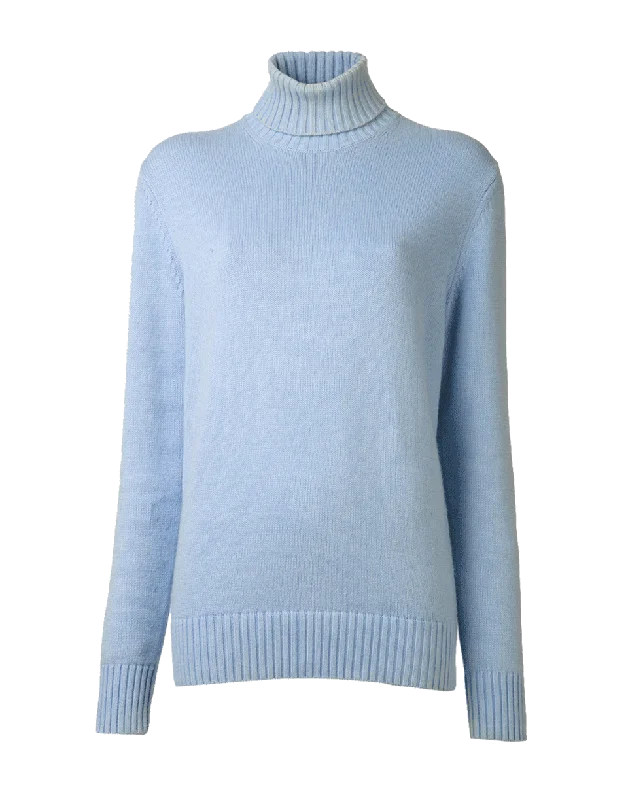 Cotton Cashmere Turtleneck Monochromatic Office Style