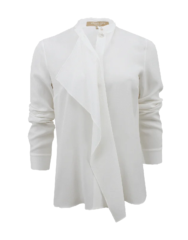 Long Sleeve Drape Silk Tunic European