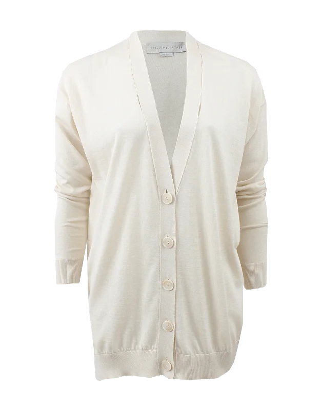 V-Neck Cardigan With Slits Practical Women's Multi - 