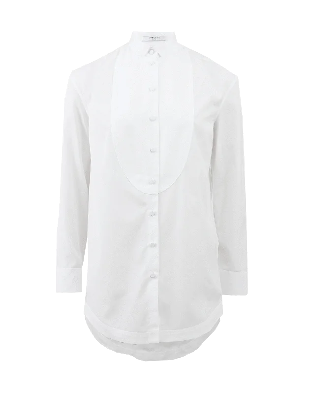 Bibbed Poplin Blouse Refined Women's Classic 