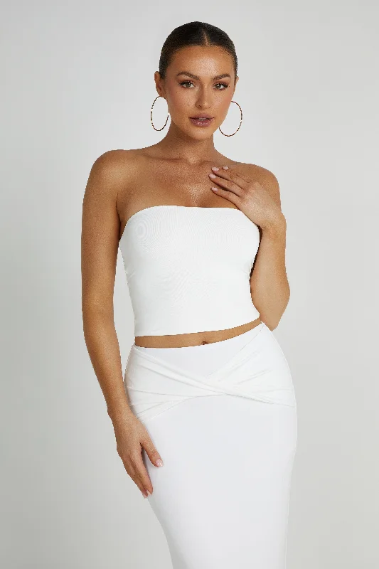 Dakota Tube Top - White Casual Women's Loose - fitting