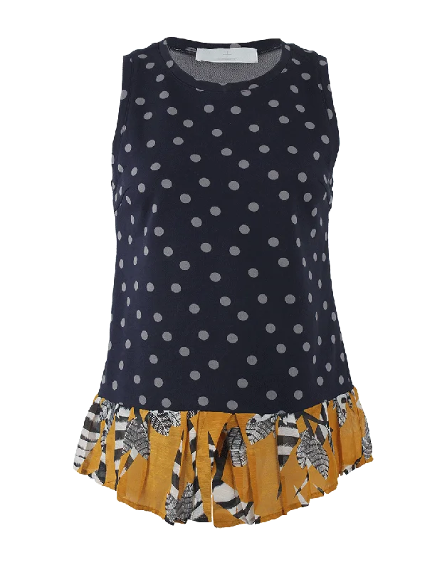 Sleeveless Combo Print Top Sleek Women's 