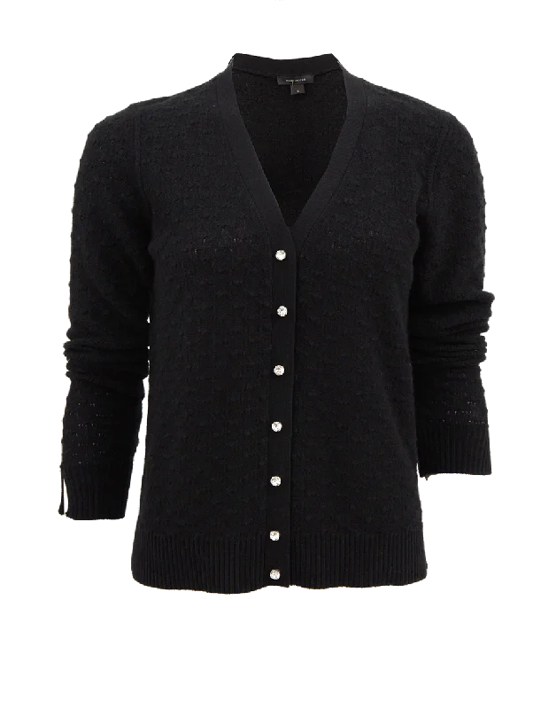 Black V-Neck Cardigan Dapper Women's 1920S