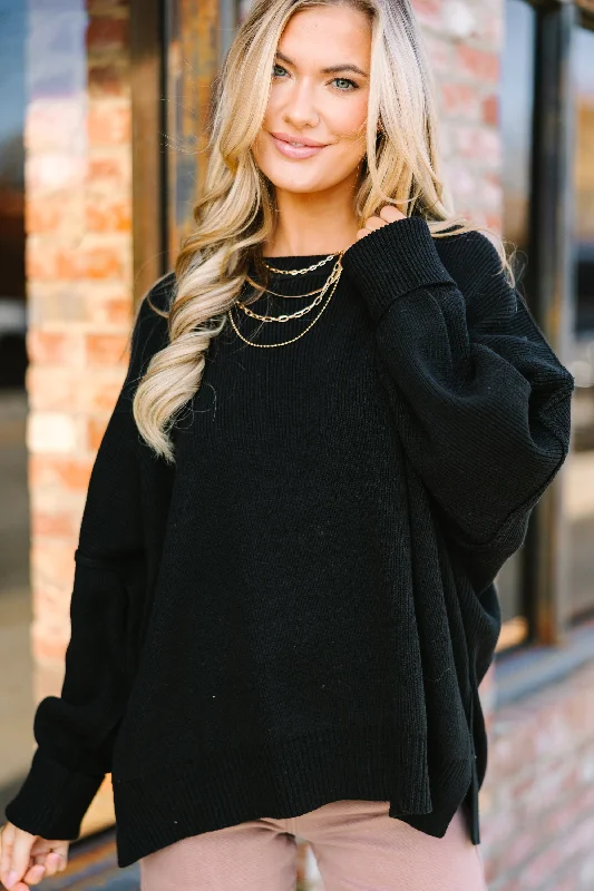 Give You Joy Black Dolman Sweater Relaxed Women's 