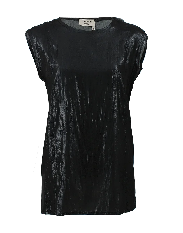 Metallic Crewneck Top Bold Women's Statement
