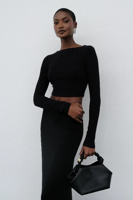 Abigail Long Sleeve Modal Top - Black Women