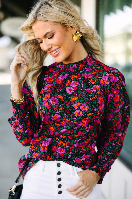 Can't Change Black Floral Blouse Sleek Women's 