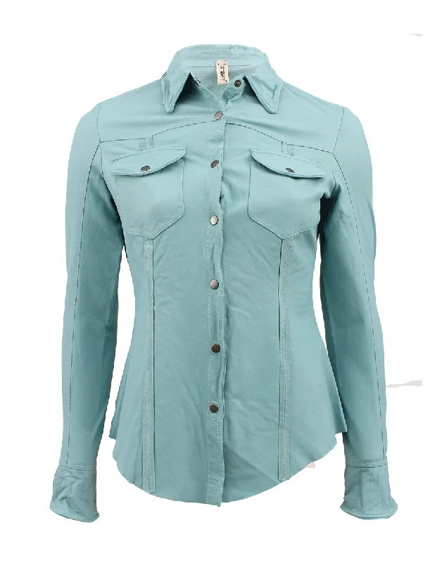 Robin Snap Up Leather Shirt Cozy Women's Winter