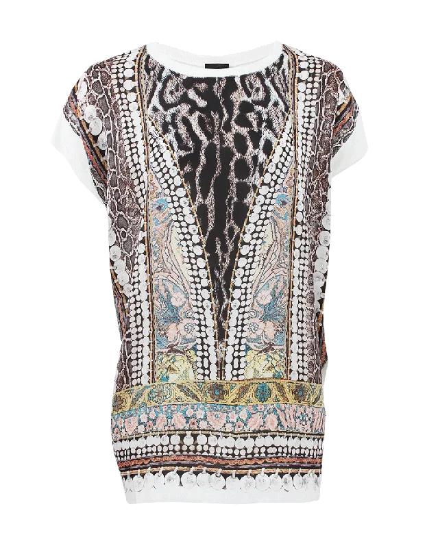 Printed Front Top Cool Women's Distressed