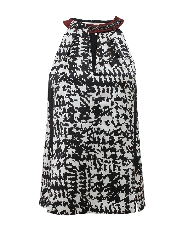 Sleeveless Embroidered Halter Tunic Dynamic Women's Moto
