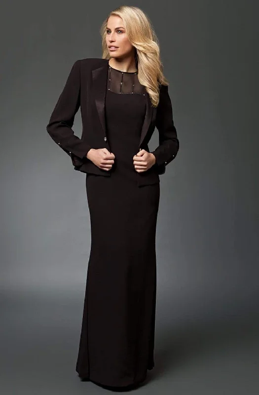 Alexander by Daymor Beaded Illusion Yoke Evening Dress With Jacket 2105 Feminine Women's Soft 