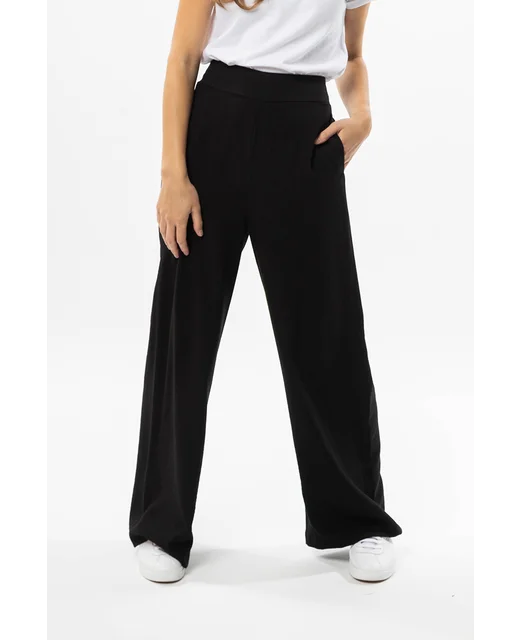 BILLIE THE LABEL - ESSENTIAL WIDE LEG PANT -BLACK Hip Women's Urban