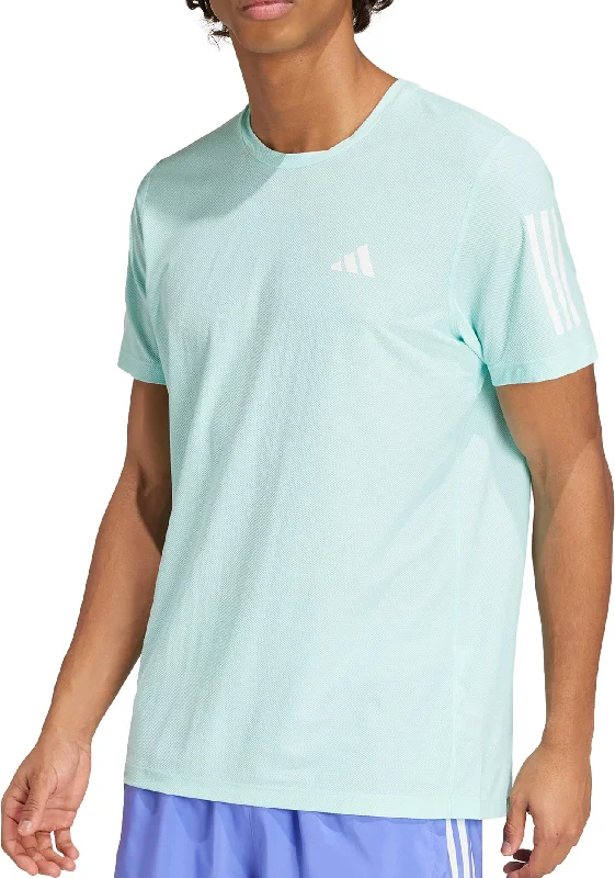 adidas Own The Run Short Sleeve Mens Running Top - Green Sophisticated Women's 