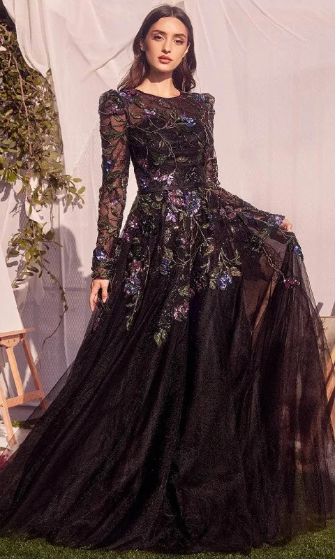 Andrea and Leo MA107 - Floral Sequin Long Gown Youthful Women's Pop