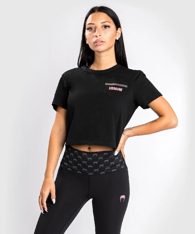 Venum Pink Pocket T-Shirt - For Women - Black/Pink Gold Youthful Women's Anime - inspired