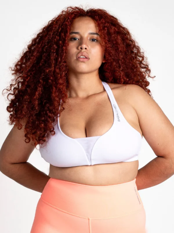 Sport Bra Energy Racerback With Mesh - White Youthful Women's Pop