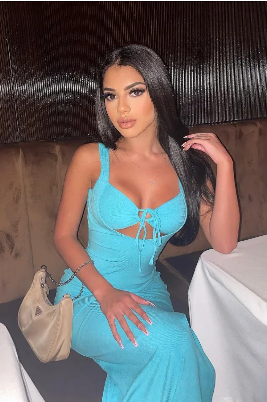 Romania Maxi Dress - Turquoise Bold Women's Animal Print