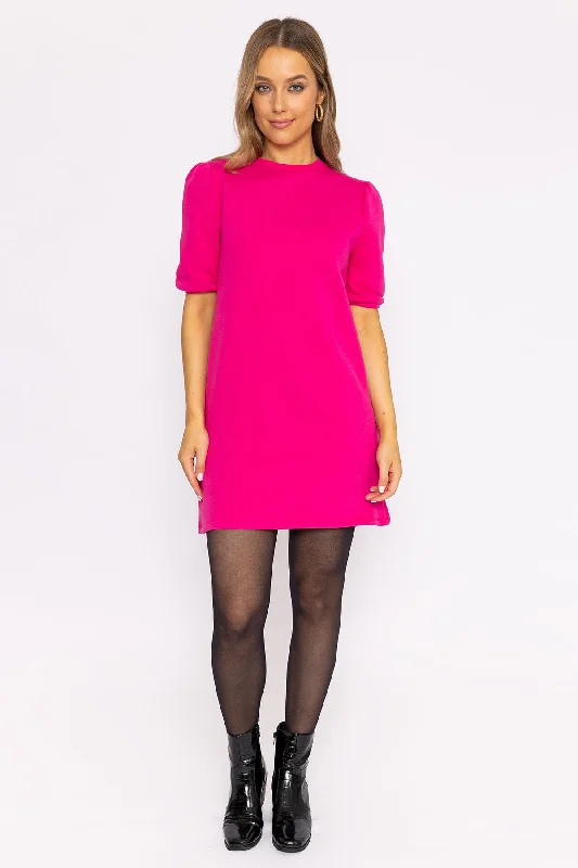 Jersey Dress in Fuchsia Dapper Women's Bow - adorned