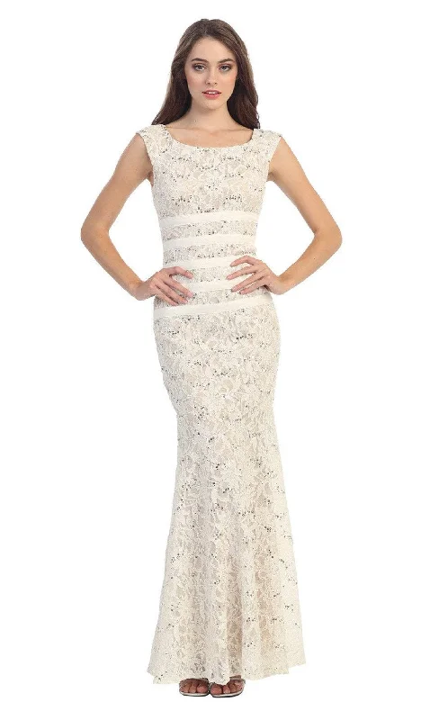 Eureka Fashion - 2050 Lace and Satin Sequin Affordable Prom Gown Rugged Women's Outdoor 