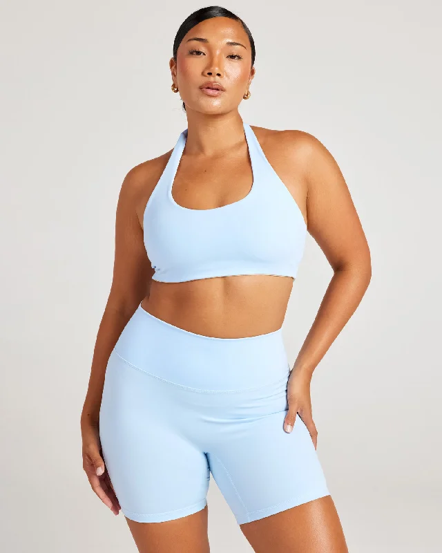 Aura Halter V2 Bra - Blue Monochromatic Office Style