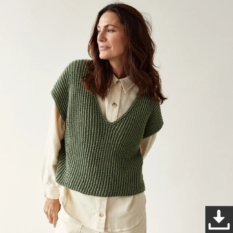 V-Ausschnitt Pullunder Strickset - Lana Grossa (PDF) Relaxed Women's Beachy
