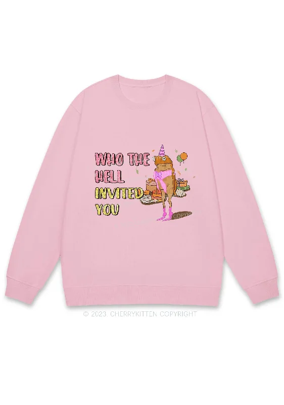 Who Invited You Frog Y2K Sweatshirt Cherrykitten European