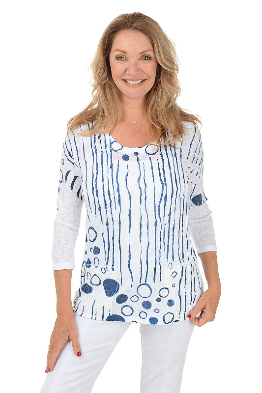 Petite Underwater Bubbles Sequin Pocket Knit Top Cozy Women's Winter