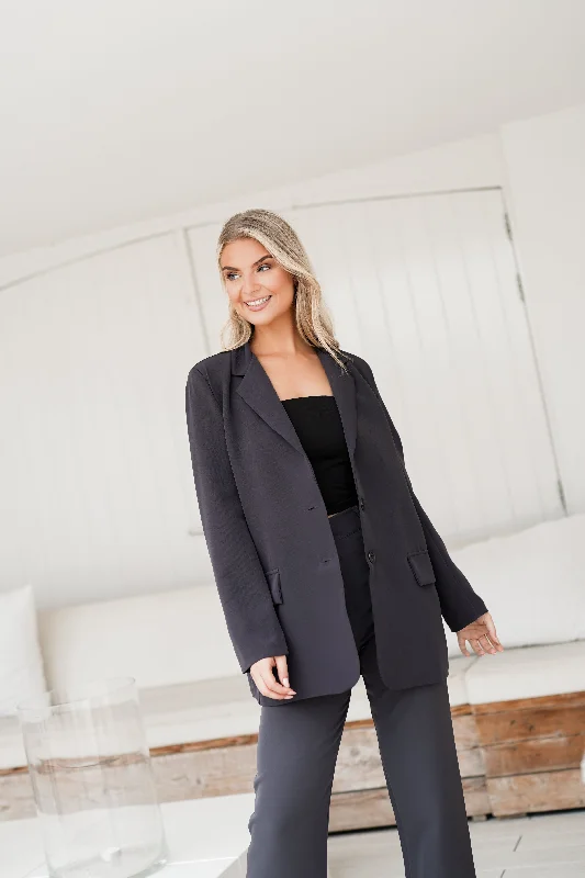 Oversized blazer donker grijs met lange mouwen - Ariane Cool Women's Skate