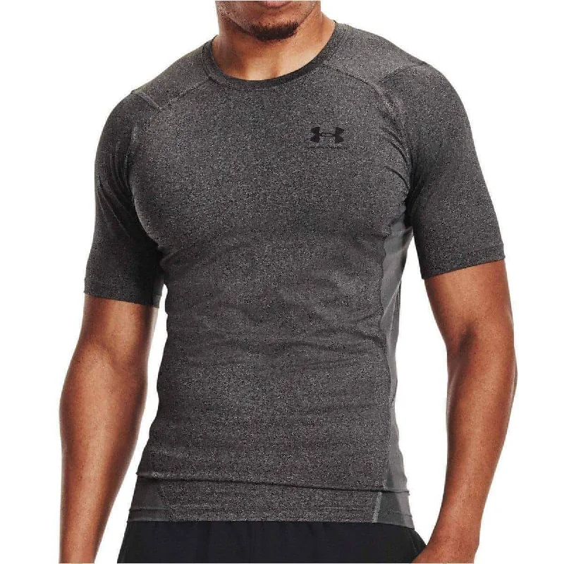 Under Armour HeatGear Armour Short Sleeve Mens Compression Top - Grey Gym