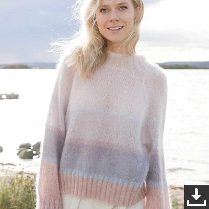 Pullover Watercolour Horizons Sweater Strickset - Drops (PDF) Relaxed Women's Beachy