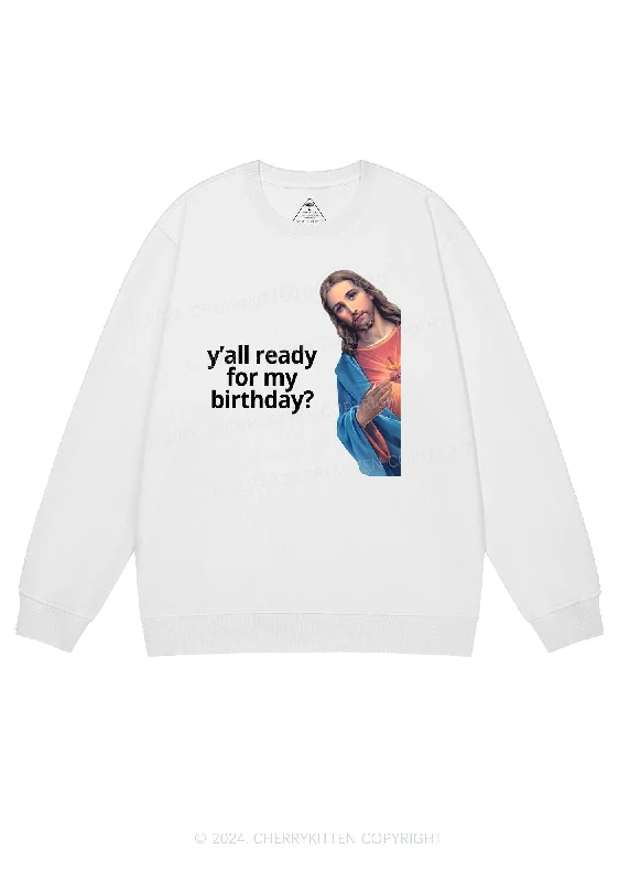 Christmas Jesus Birthday Y2K Sweatshirt Cherrykitten Classic Women's Pin - striped