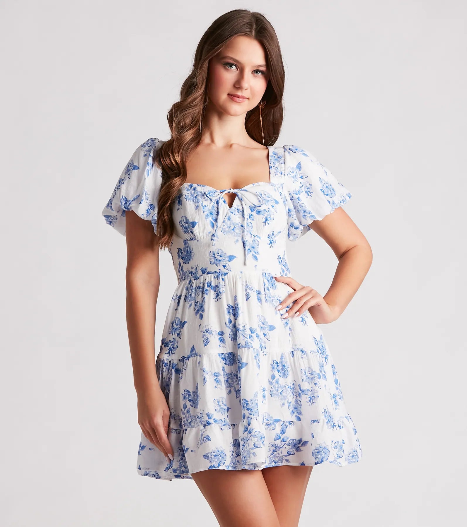 Vineyard Gal Floral Linen Skater Dress Dynamic Women's Moto