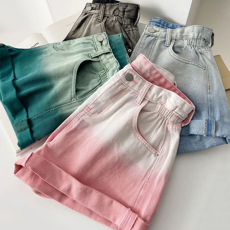 Cute double tone denim shorts      S524 Dapper Women's 1920S