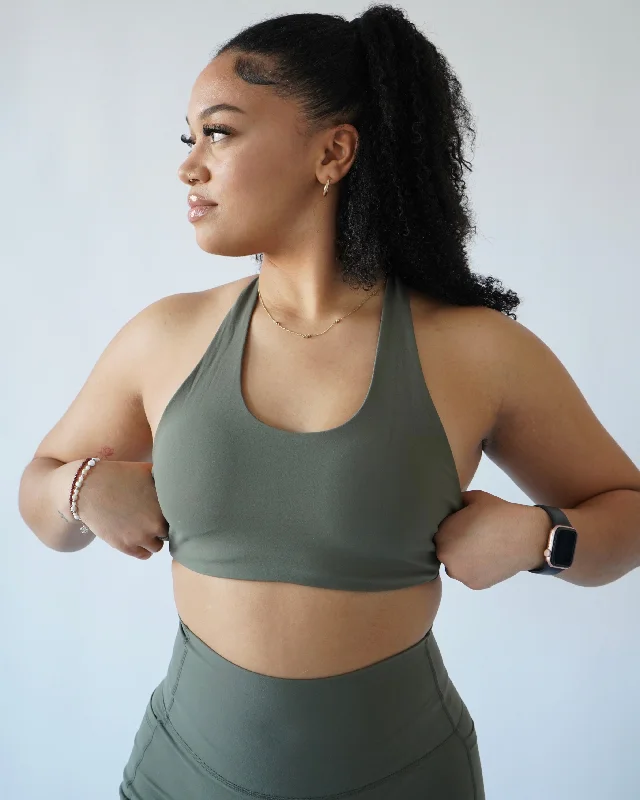 Performance Halter Top - Olive Elegant Women's 
