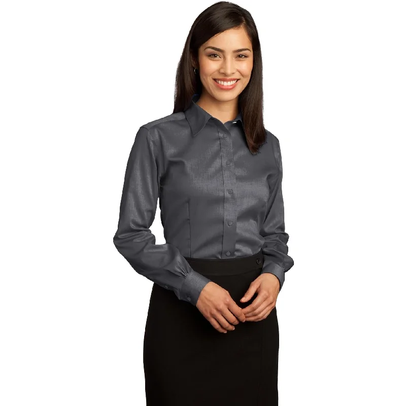 CLOSEOUT - Red House Ladies Non-Iron Pinpoint Oxford Shirt Stylish Women's Tropical 