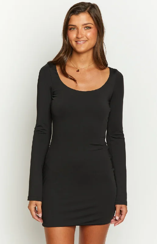 Tory Black Long Sleeve Mini Dress Adventure