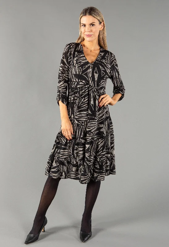 Geometric Print Midi Dress Women