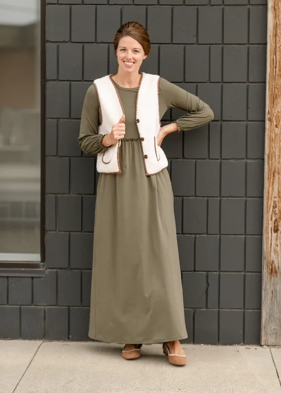 Brie Long Sleeve Maxi Dress Practical Women's Multi - 