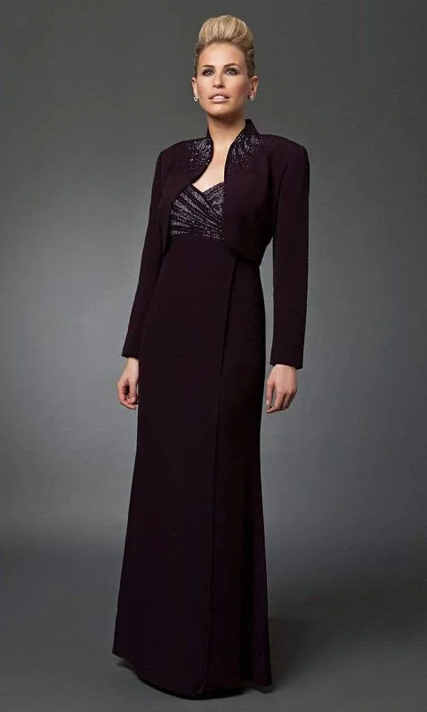 Alexander by Daymor - 3112 Adorned Empire Long Gown with Long Sleeve Bolero Bold Women's Animal Print Alexander by Daymor - 3112 Adorned Empire Long Gown with Long Sleeve Bolero Bold Women's Animal Print
