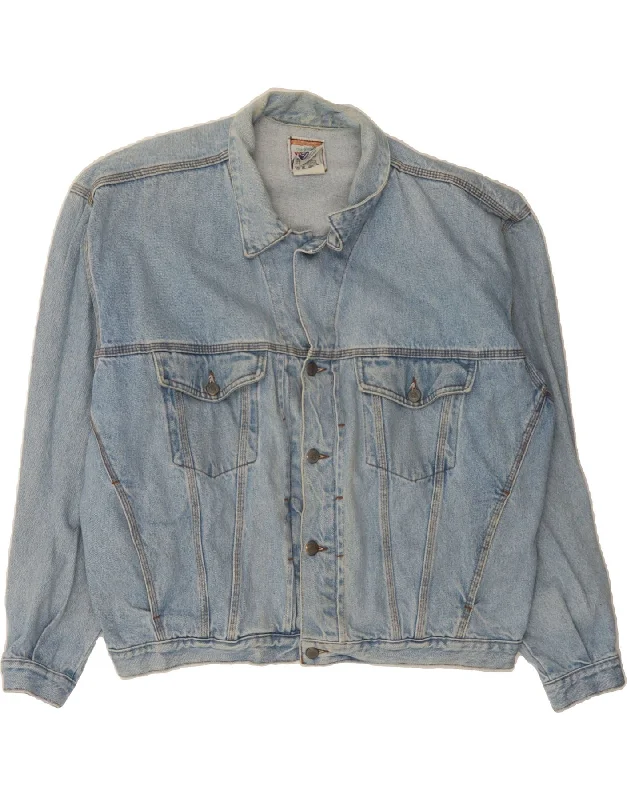 VINTAGE Womens Oversized Denim Jacket XL Blue Cotton Rugged Women's Outdoor 
