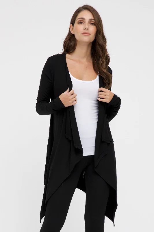 Waterfall Cardigan - Black Unique Women's Upcycled
