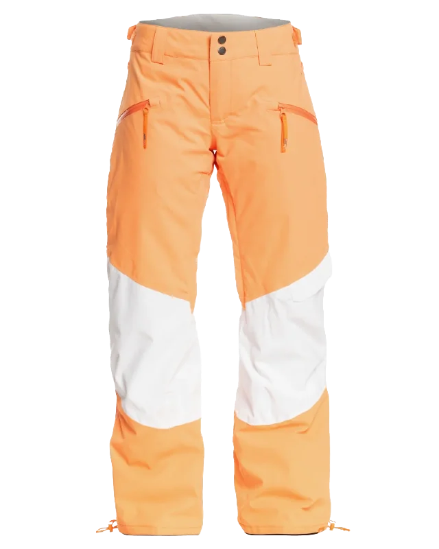 Roxy Women's Chloe Kim Woodrose Technical Snow Pants - Mock Orange Relaxed Women's 