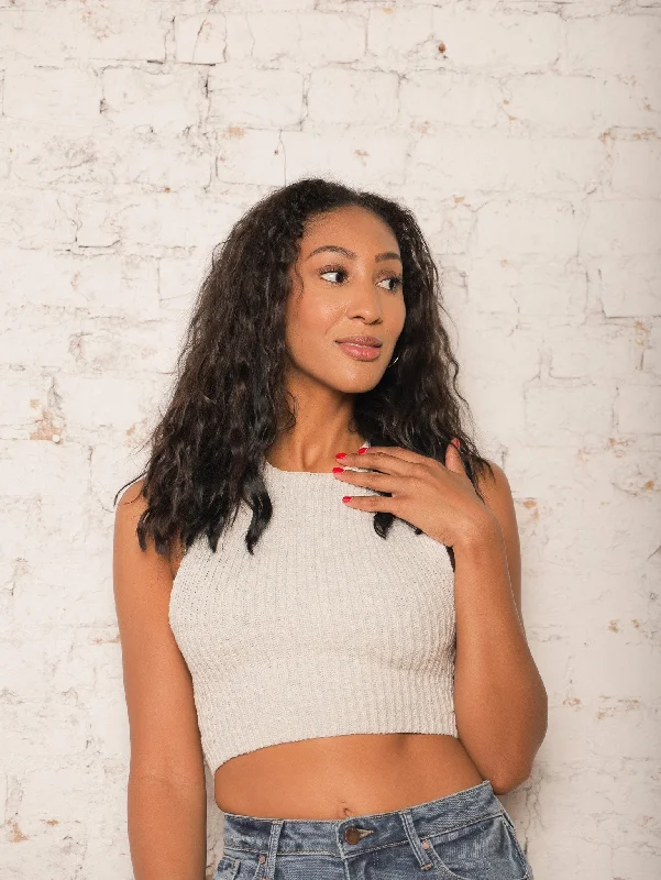 Willa Cross Back Sweater Tank Earthy Women's Hemp - based