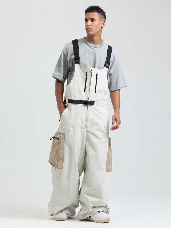 Men's Gsou Snow Alpine Freestyle Extra-Baggy Snow Bibs Pants Tough Women's Military - inspired