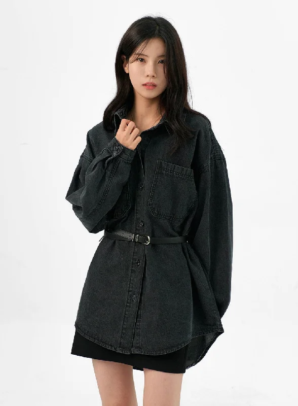 Loose-Fit Denim Shirt OG327 Australian Beach