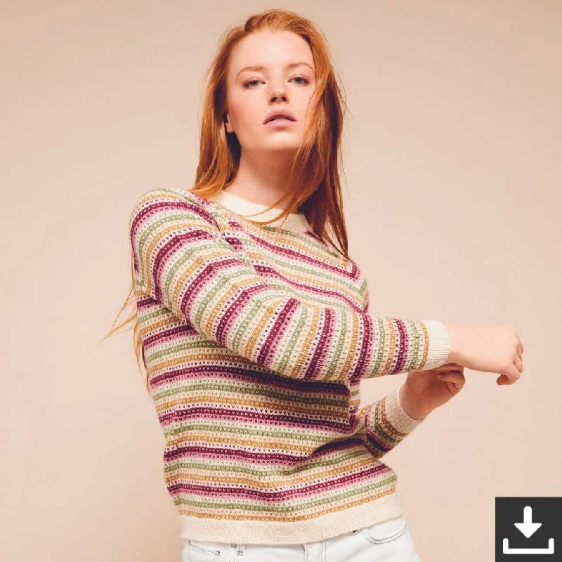 Damen Streifenpullover Strickanleitung - Sandnes Garn (PDF) Bohemian Women's Free