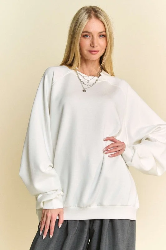 Davi & Dani Round Neck Raglan Sleeve Sweatshirt Contemporary 